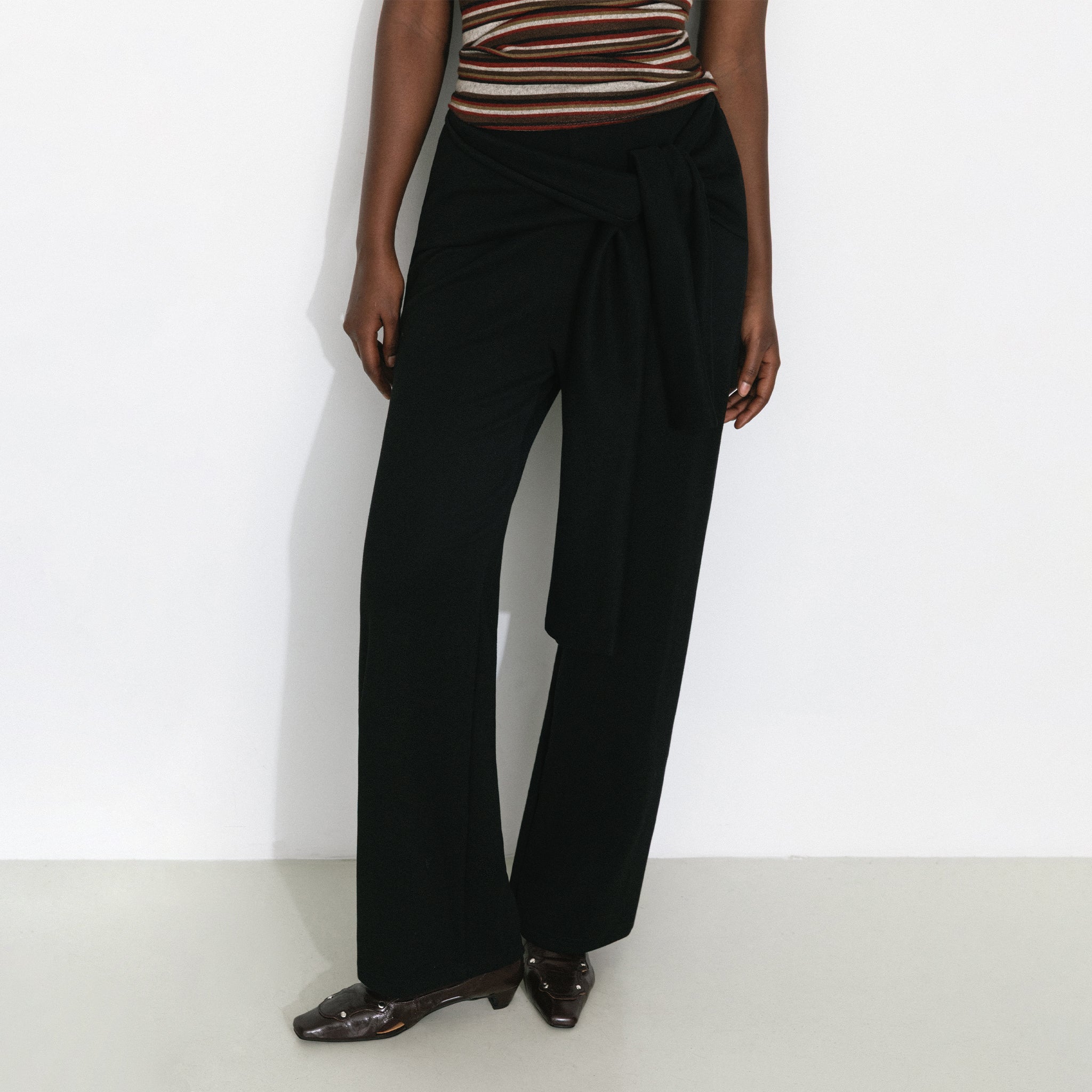 Casual Drawstring Waist Straight Pants-3