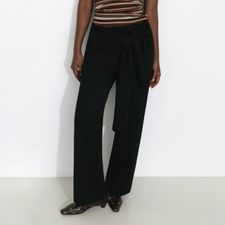 Casual Drawstring Waist Straight Pants