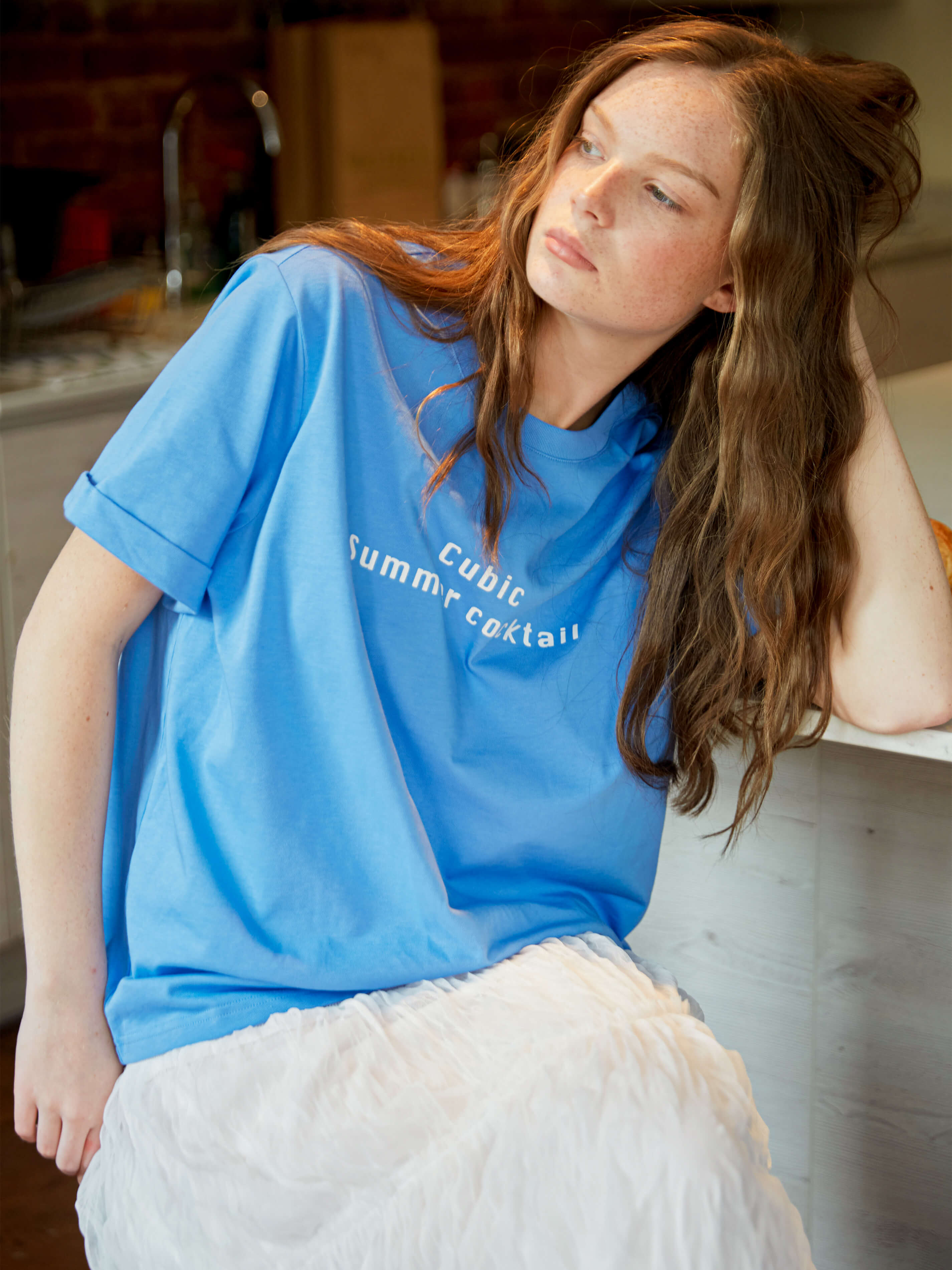 100% Cotton Women's T-Shirt with Front Print-10