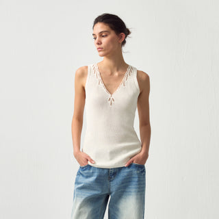 CUBIC Paperfeel V-Neck Tank Top