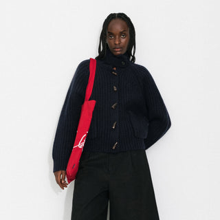 100% Wool Convertible Collar Short Cardigan Coat