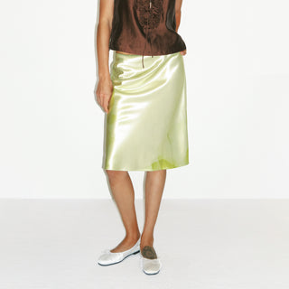 CUBIC Satin A-Line Midi Slip Skirt