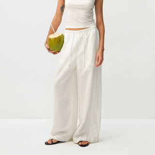 CUBIC Lyocell Linen Wide-Leg Pants