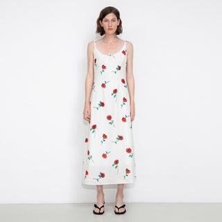 Rose Printed Fitted Sling Dress