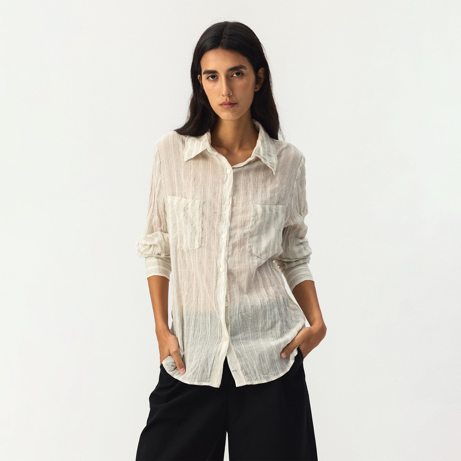 CUBIC Crinkled Cotton Shirt-3