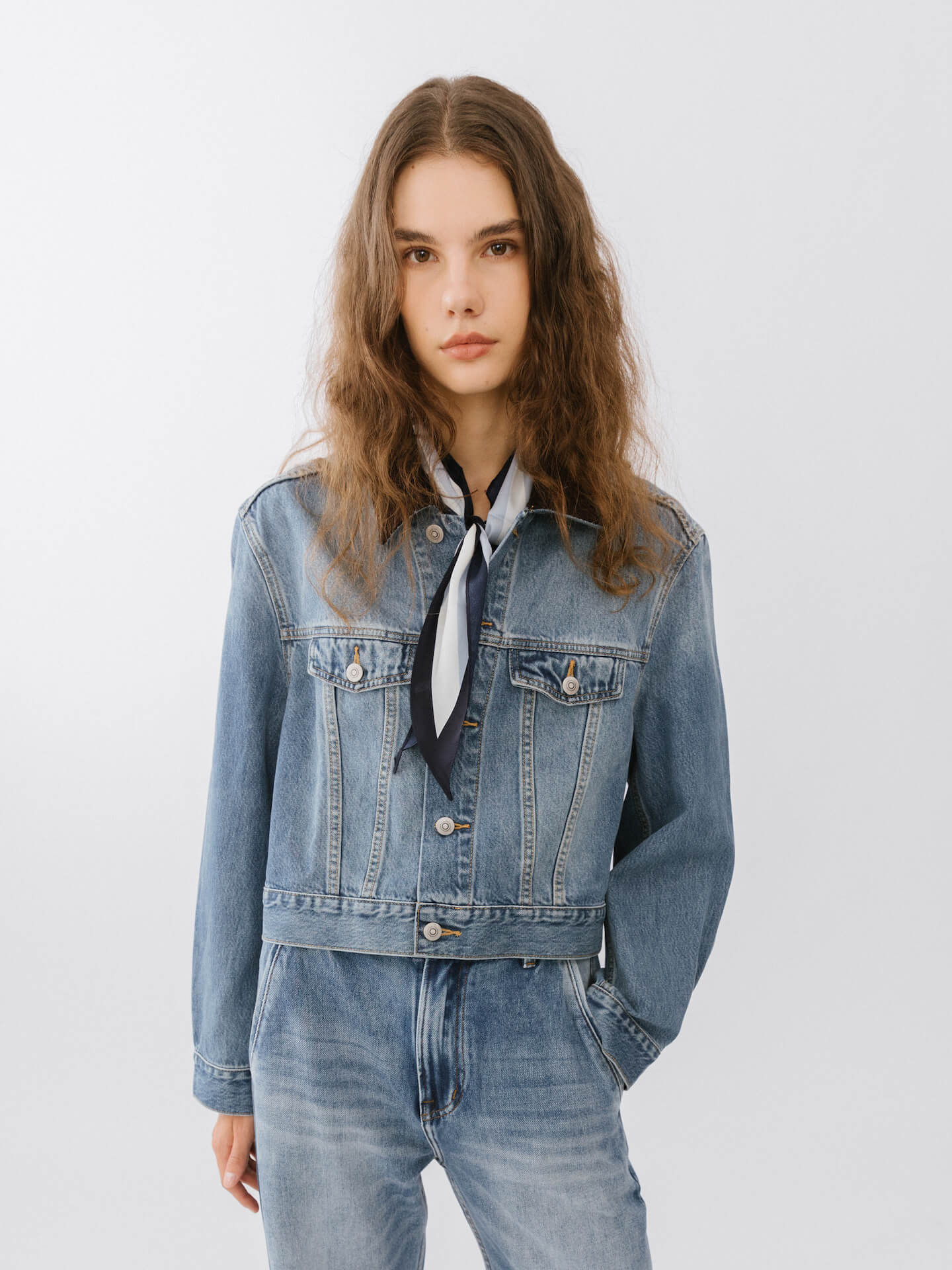 Light Blue Short Denim Jacket-3