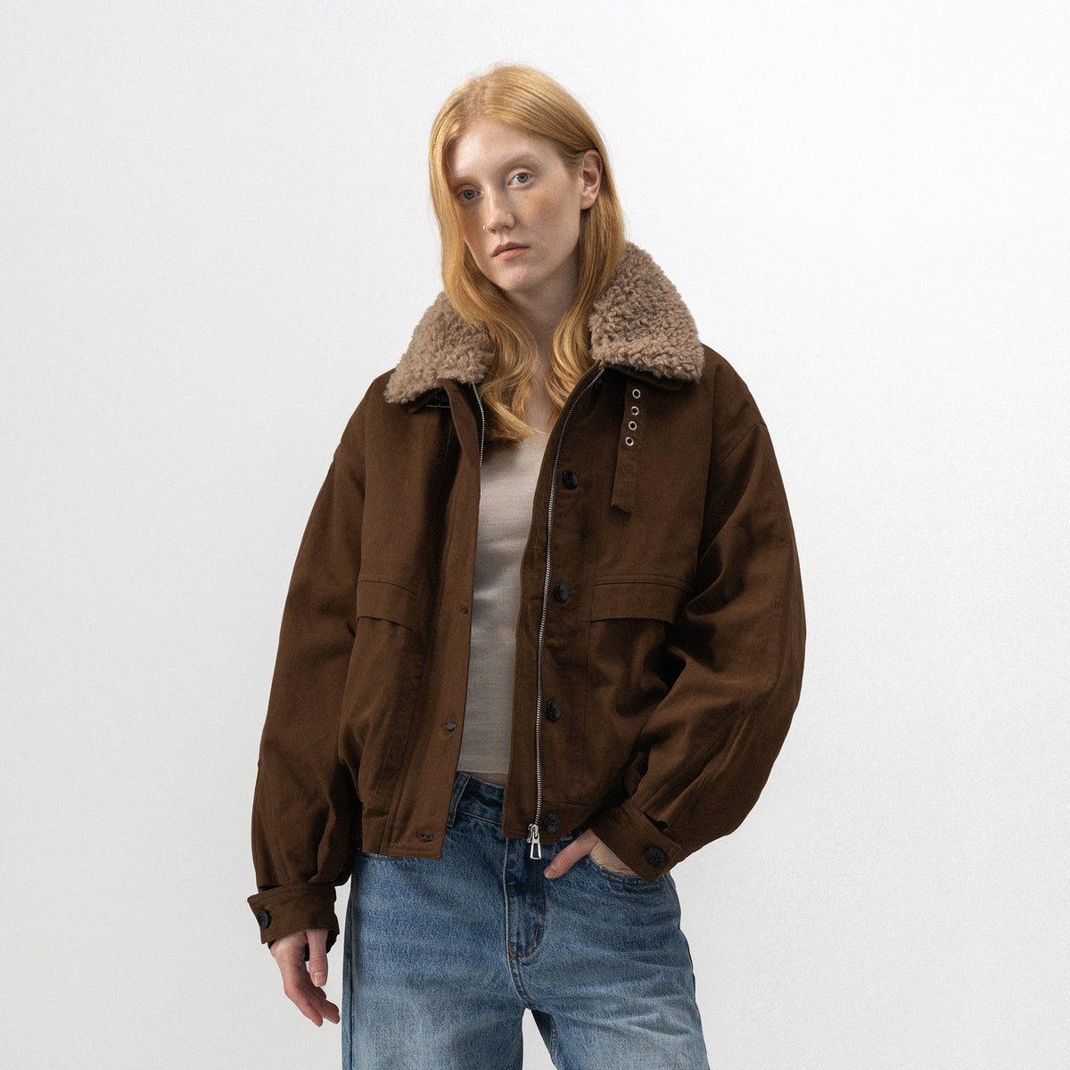 CUBIC Detachable Faux-Fur Collar Down Jacket-3