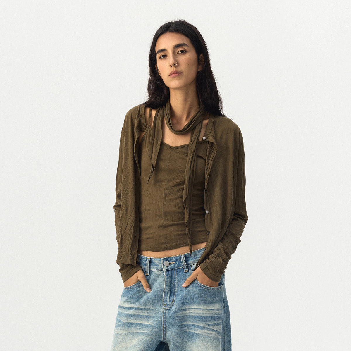 CUBIC Lightweight Button-Up Cardigan-2