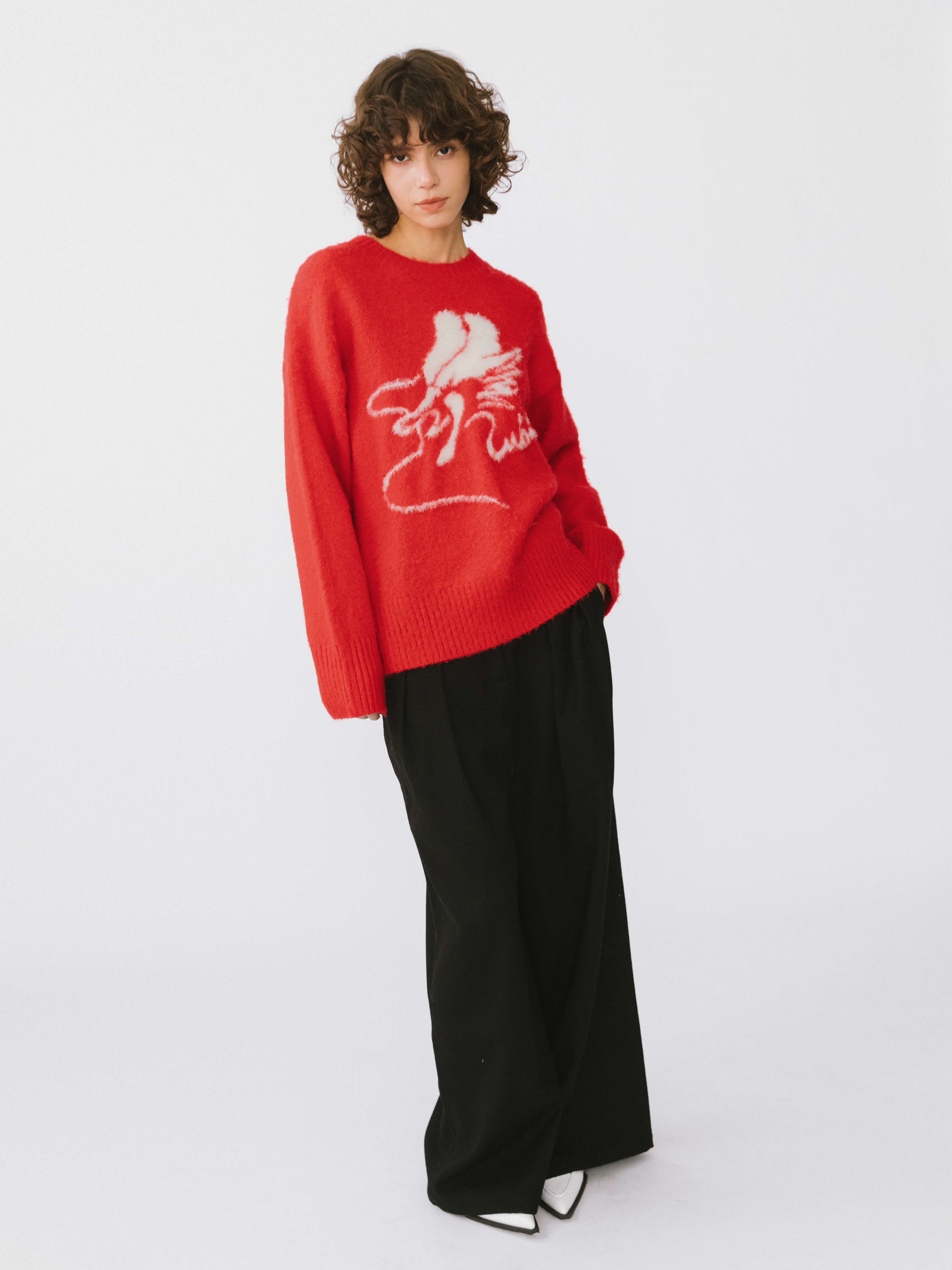 Loose Fit Color Block Jacquard Sweater-3