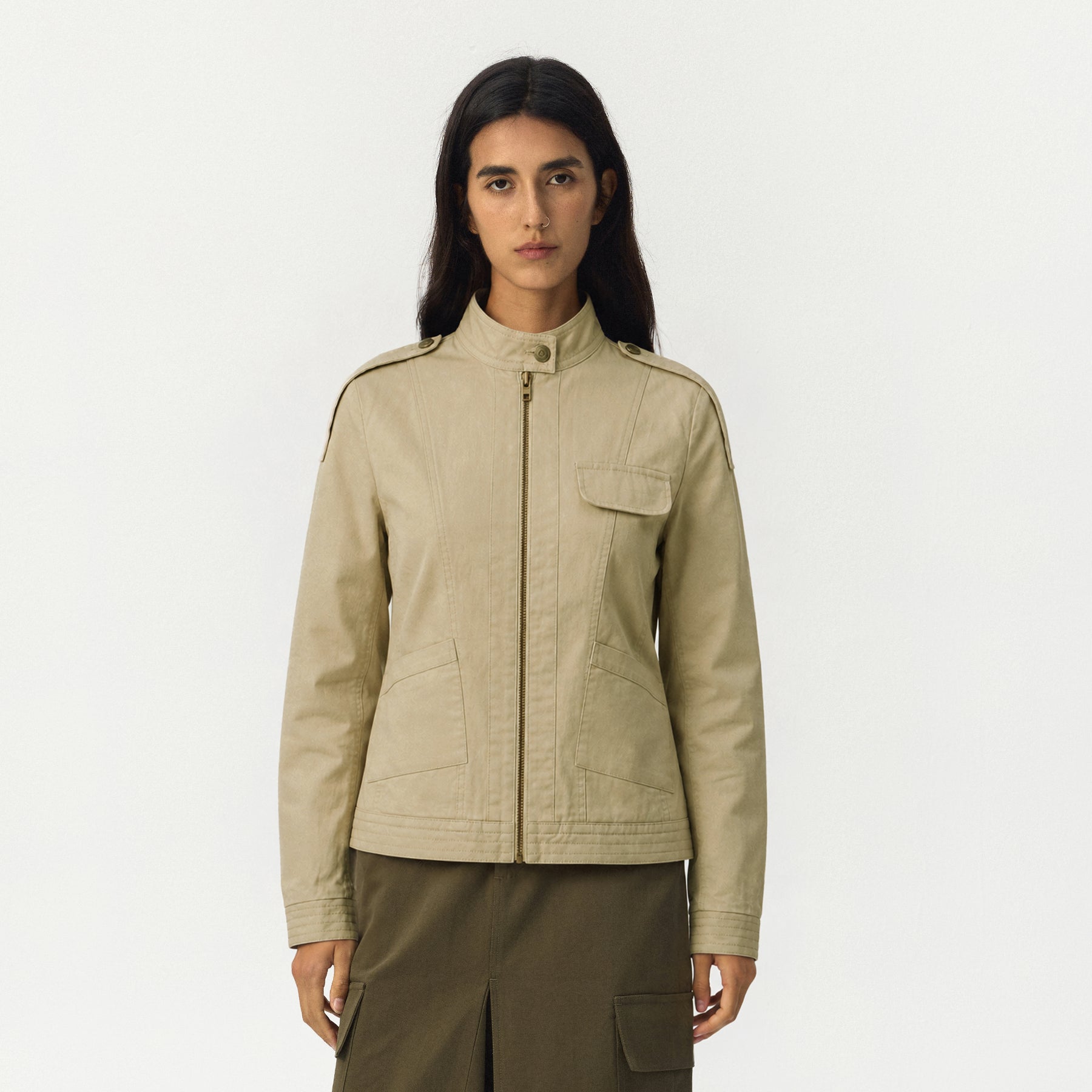CUBIC Washed Cotton Moto Jacket-3