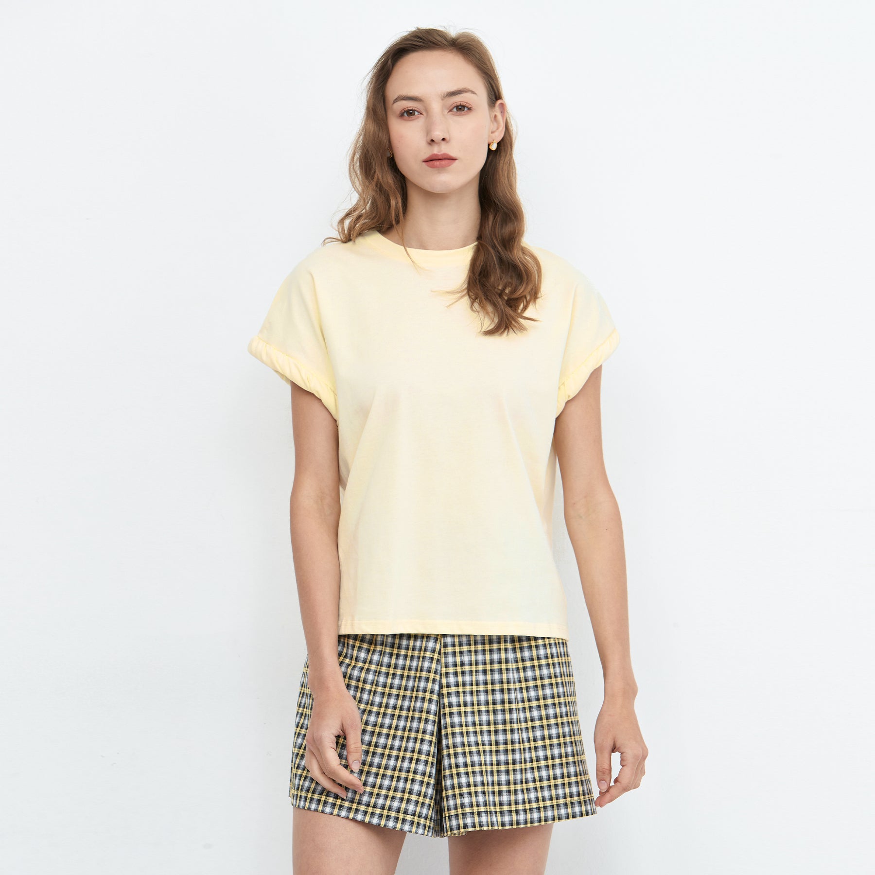 Round Neck White Casual T-shirt-3
