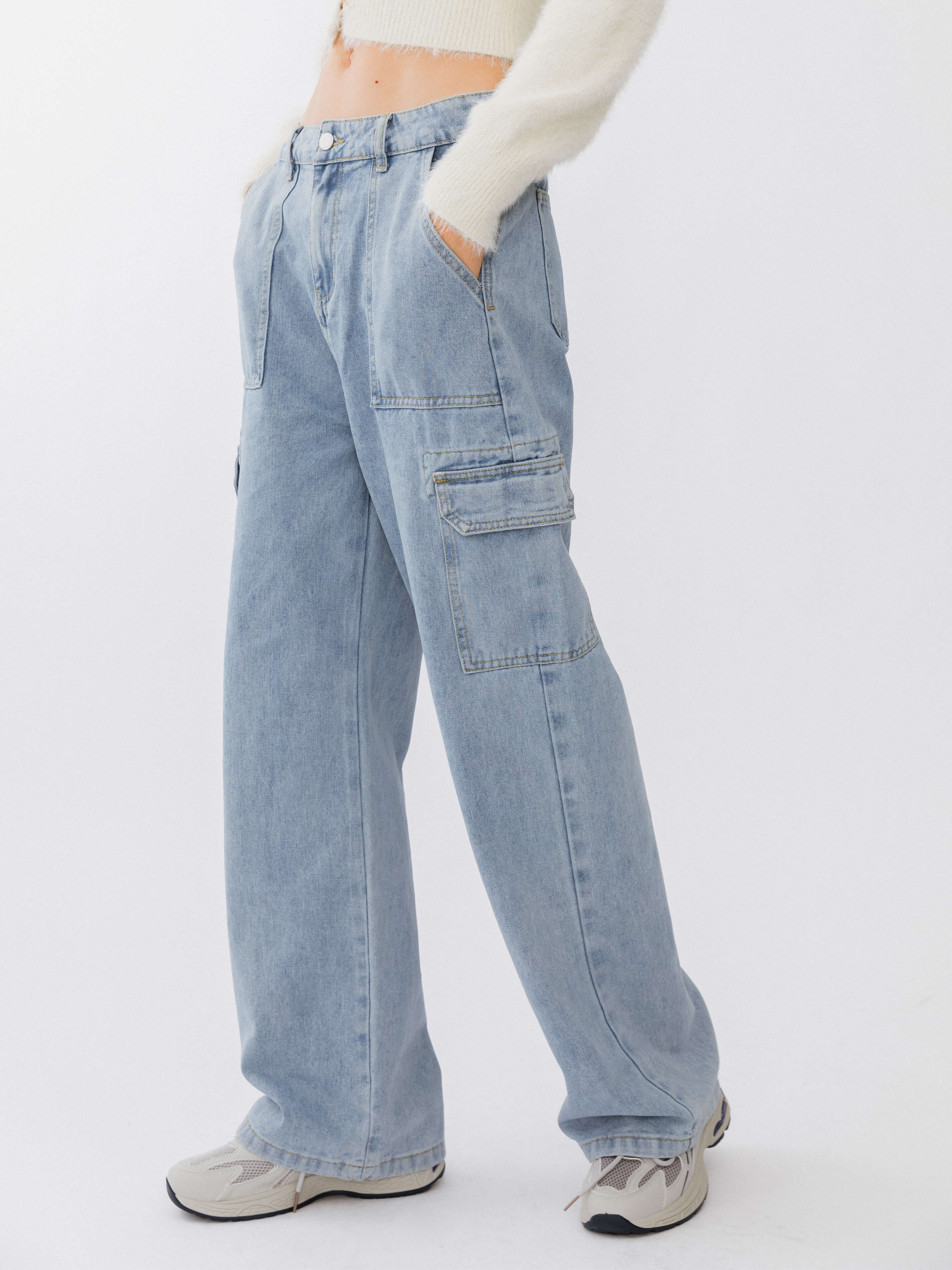 Low Waist Cargo Jeans-3