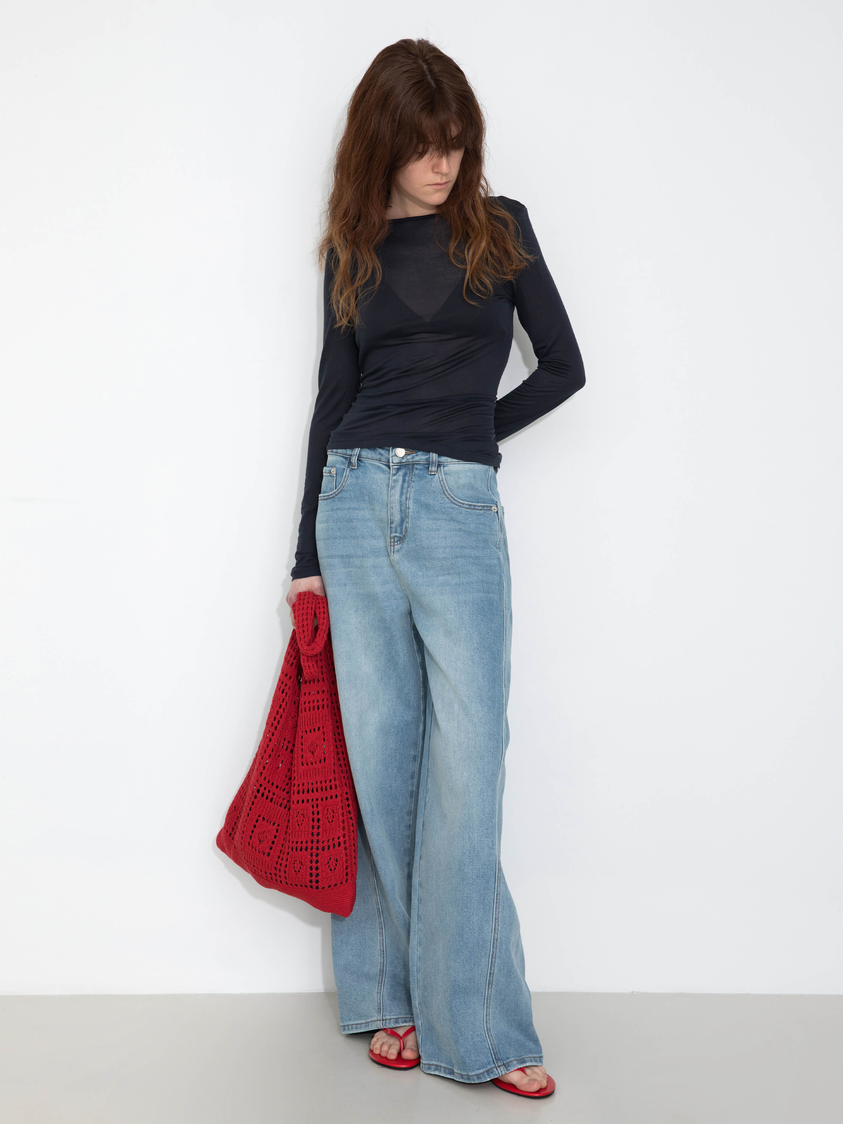 High-Waisted Wide-Leg Straight Jeans-3