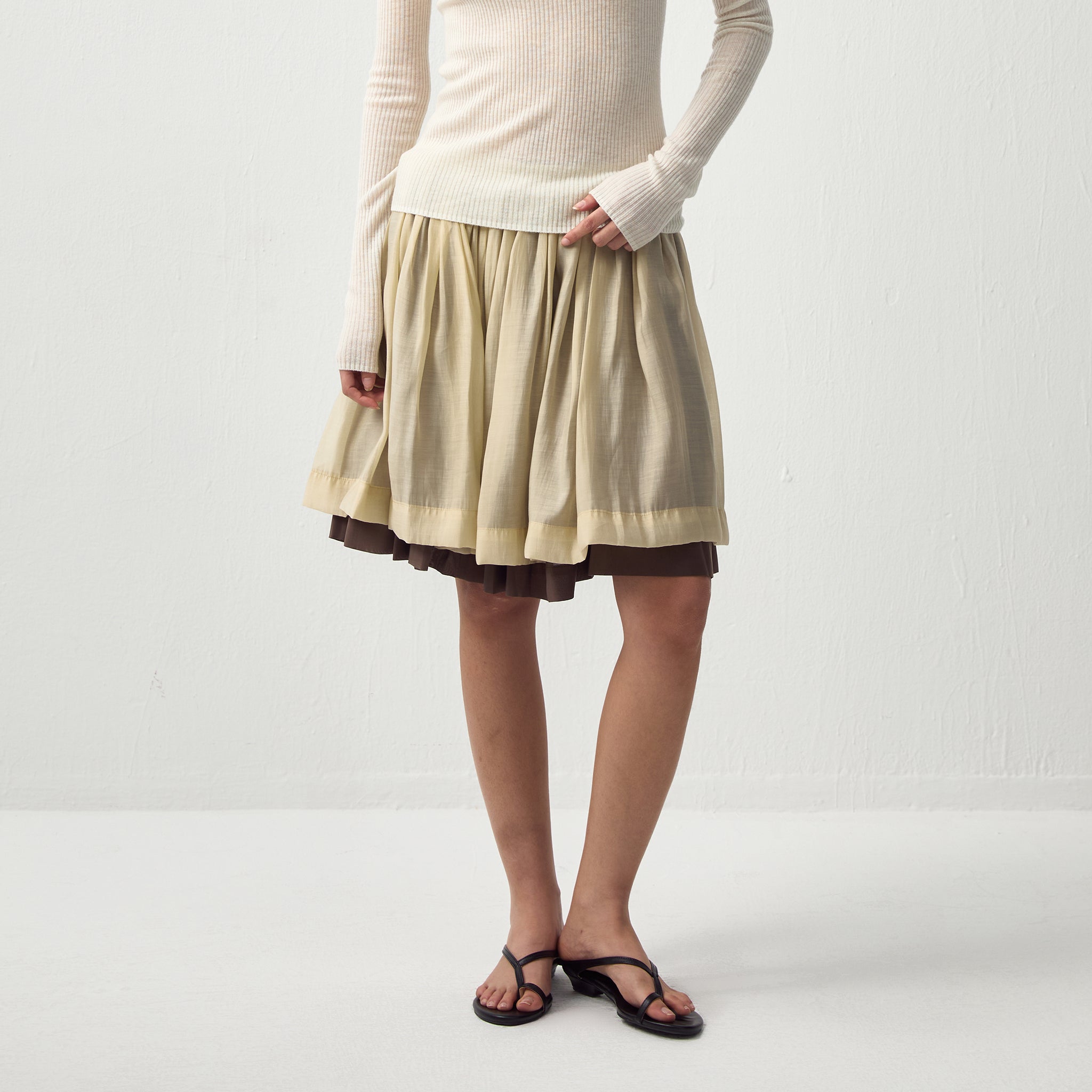 CUBIC Chic Lyocell Tiered Flare Skirt-4