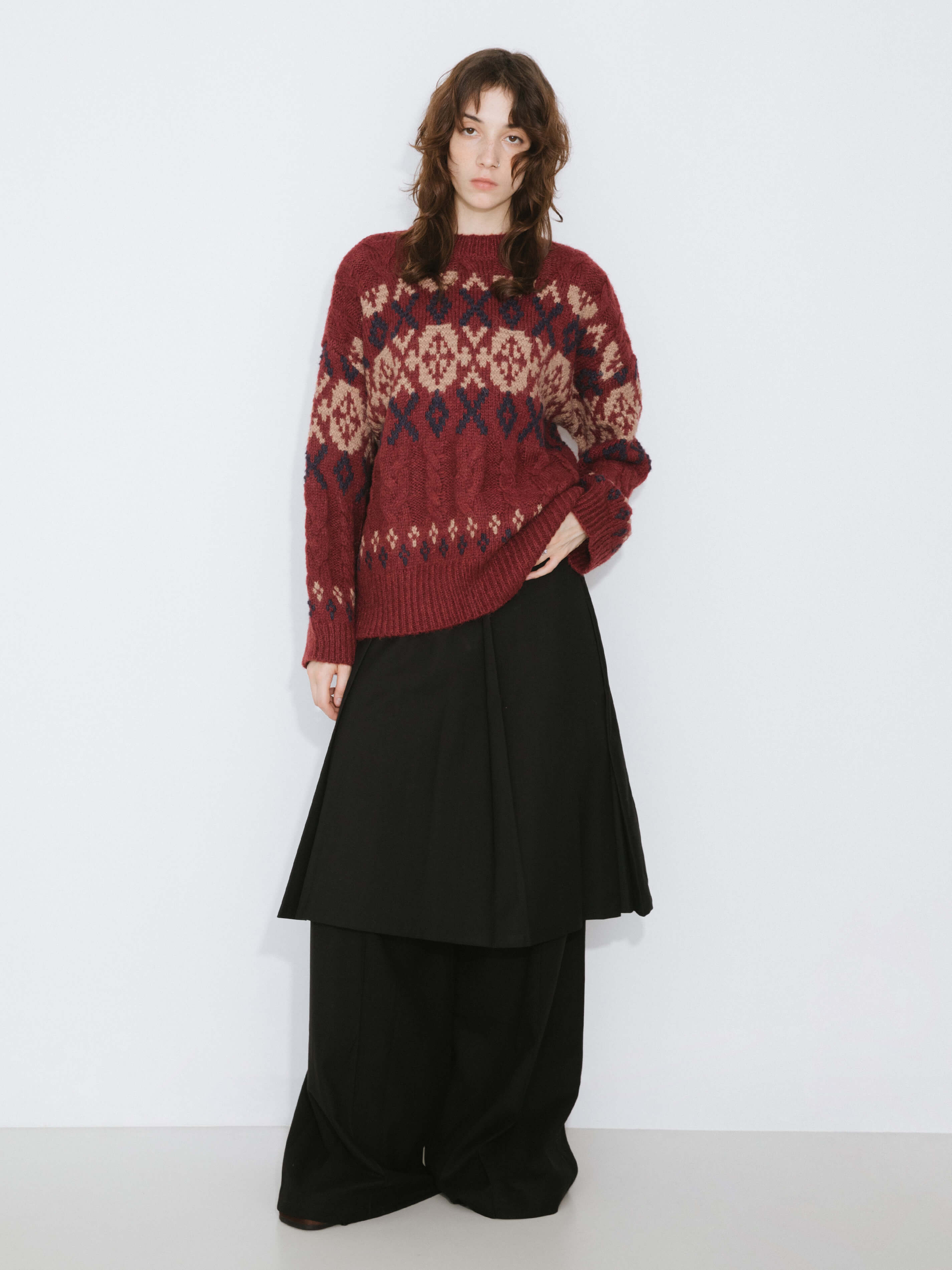 Mock Neck Boxy Knit Sweater-3