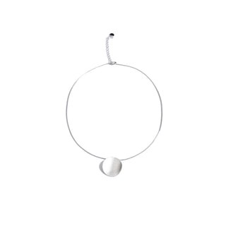 Curved Disc Pendant Necklace