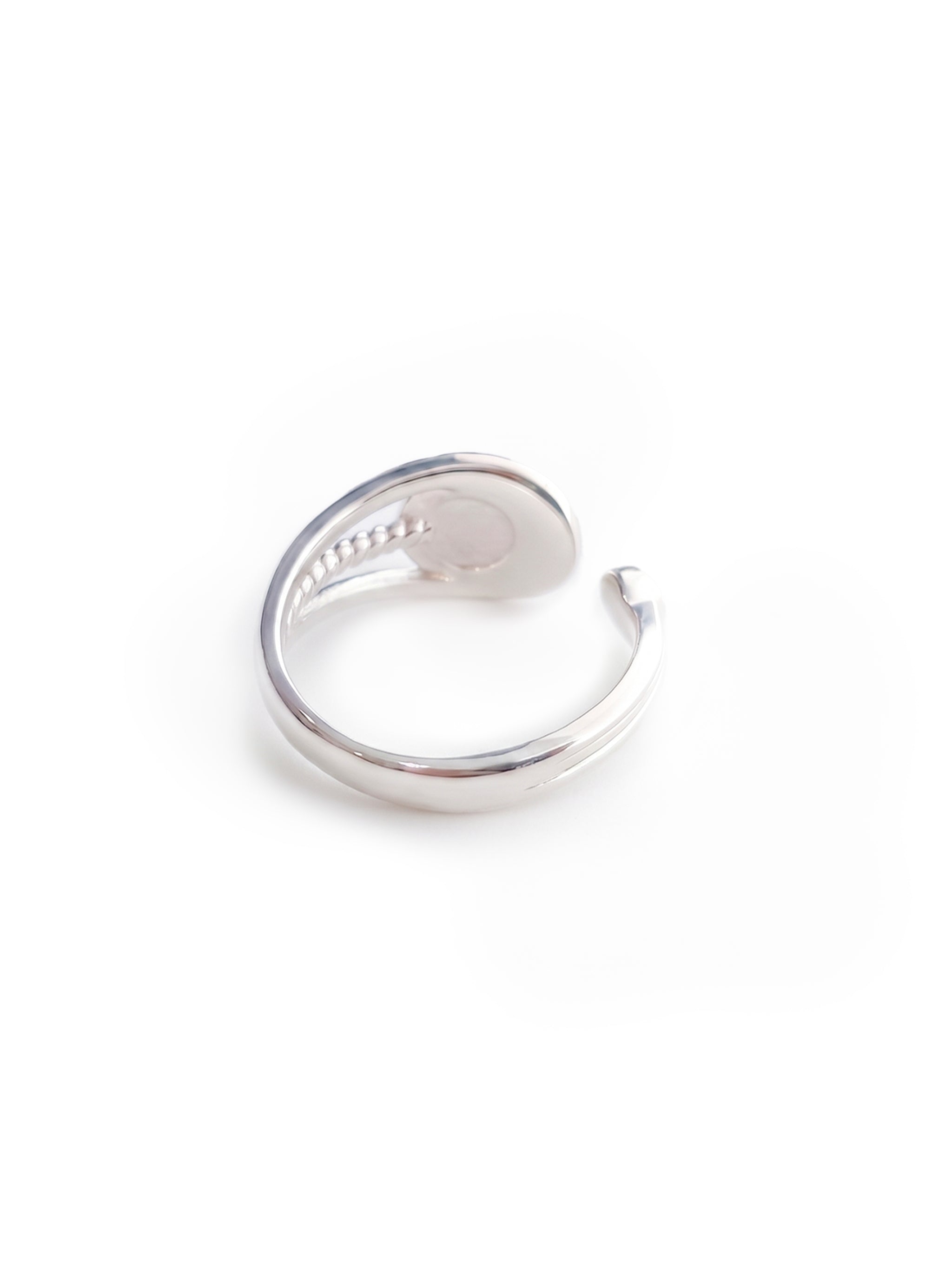 Asymmetric Streamline Aquamarine Ring-3