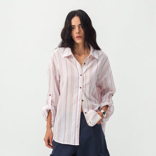 CUBIC Cotton-Blend Striped Oversized Shirt
