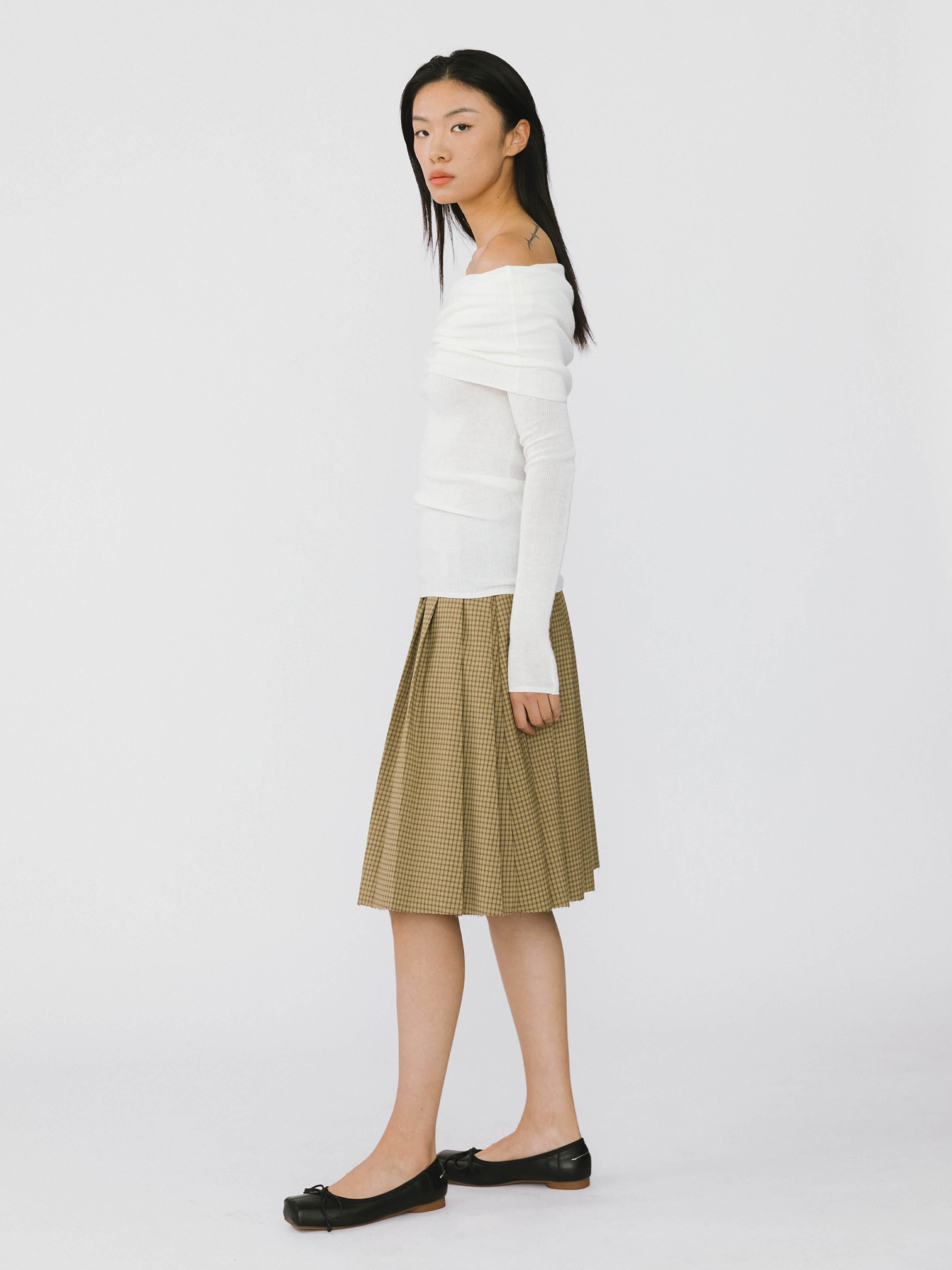 Plaid Pleated Skirt-3