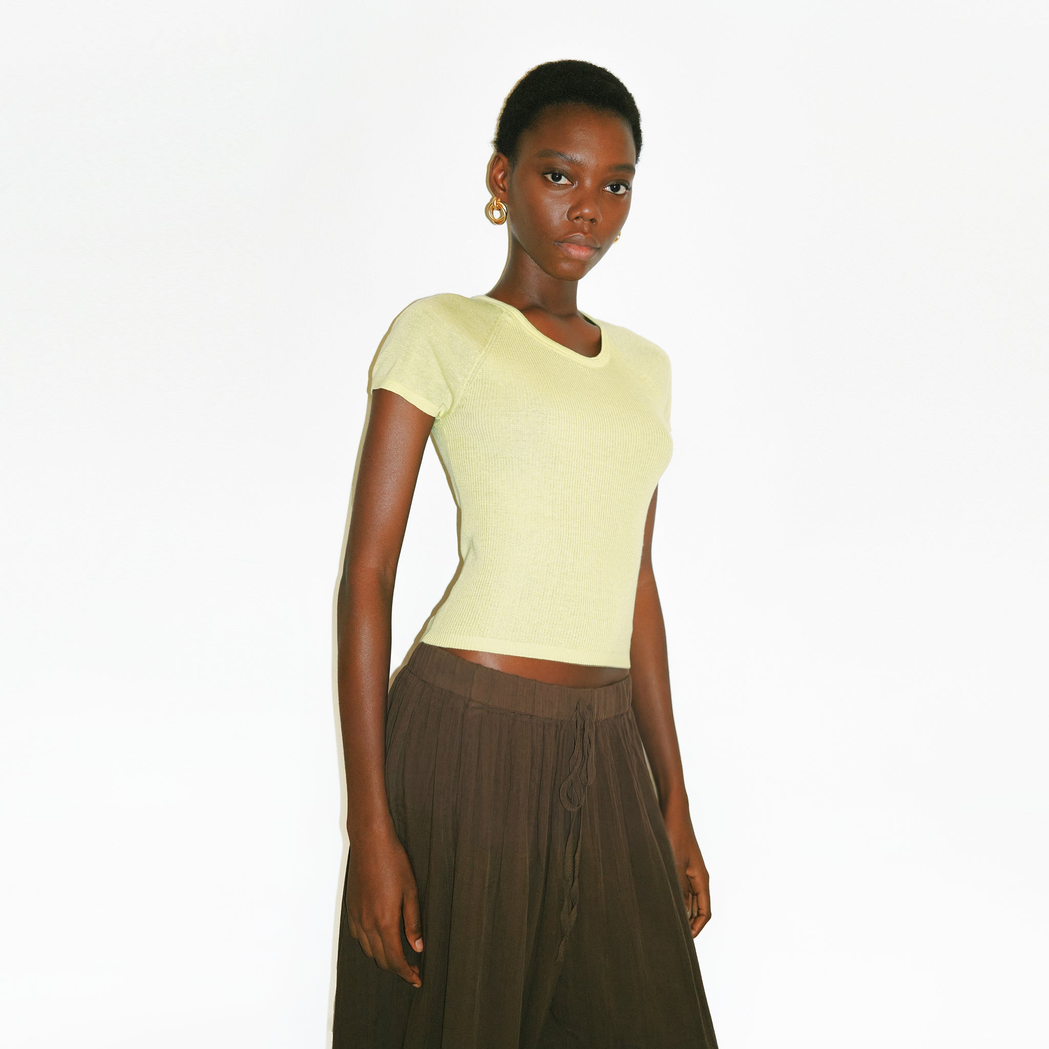 CUBIC Lyocell-Hemp Cropped Knit Top-3