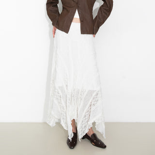 Chiffon Knit Asymmetric Maxi Dress