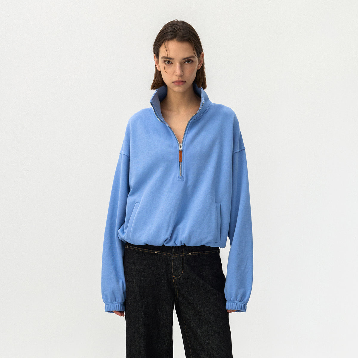 CUBIC 100% Cotton Half Zip Sweatshirt-3
