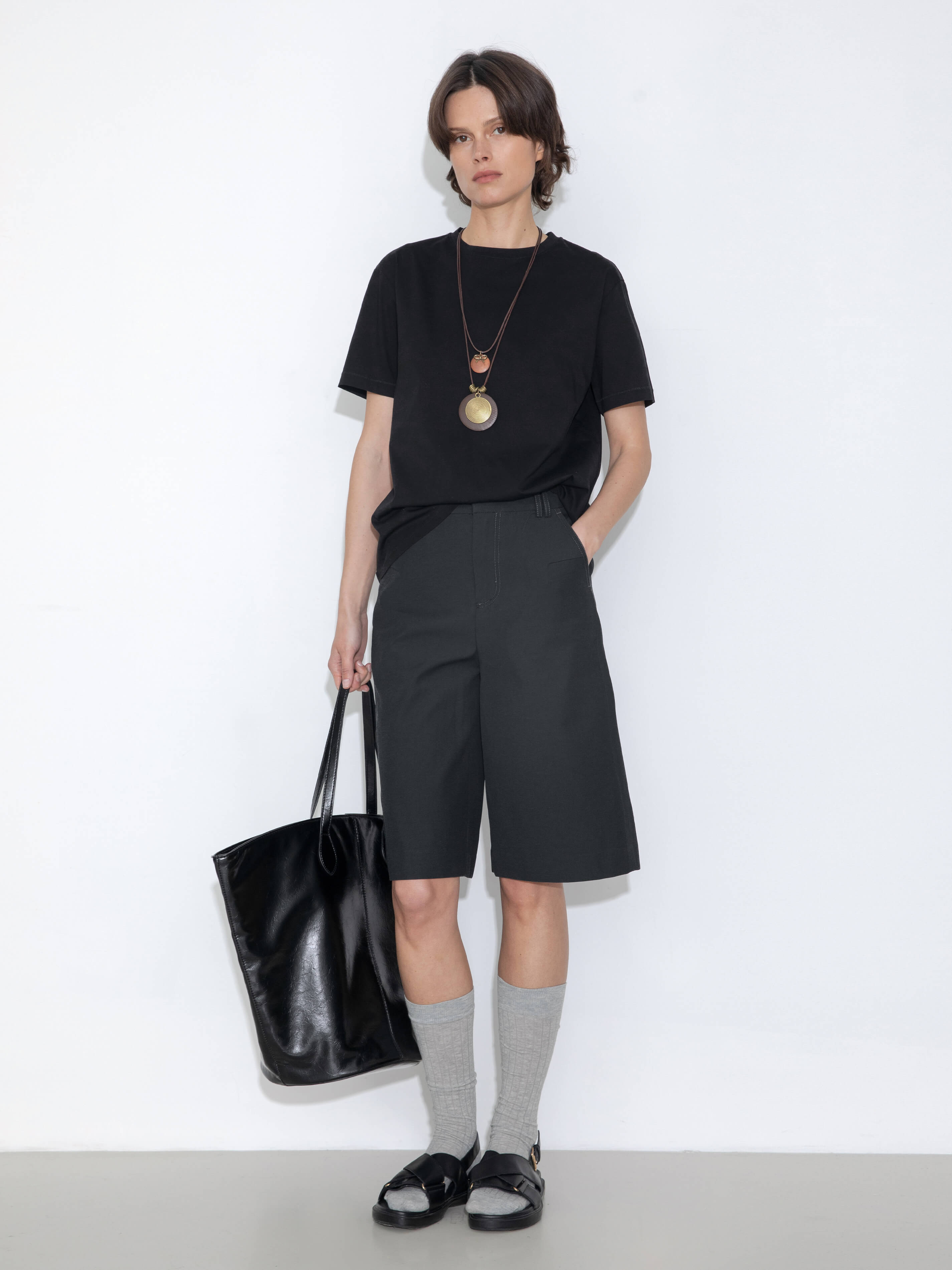 Knee-Length Casual Trousers-3