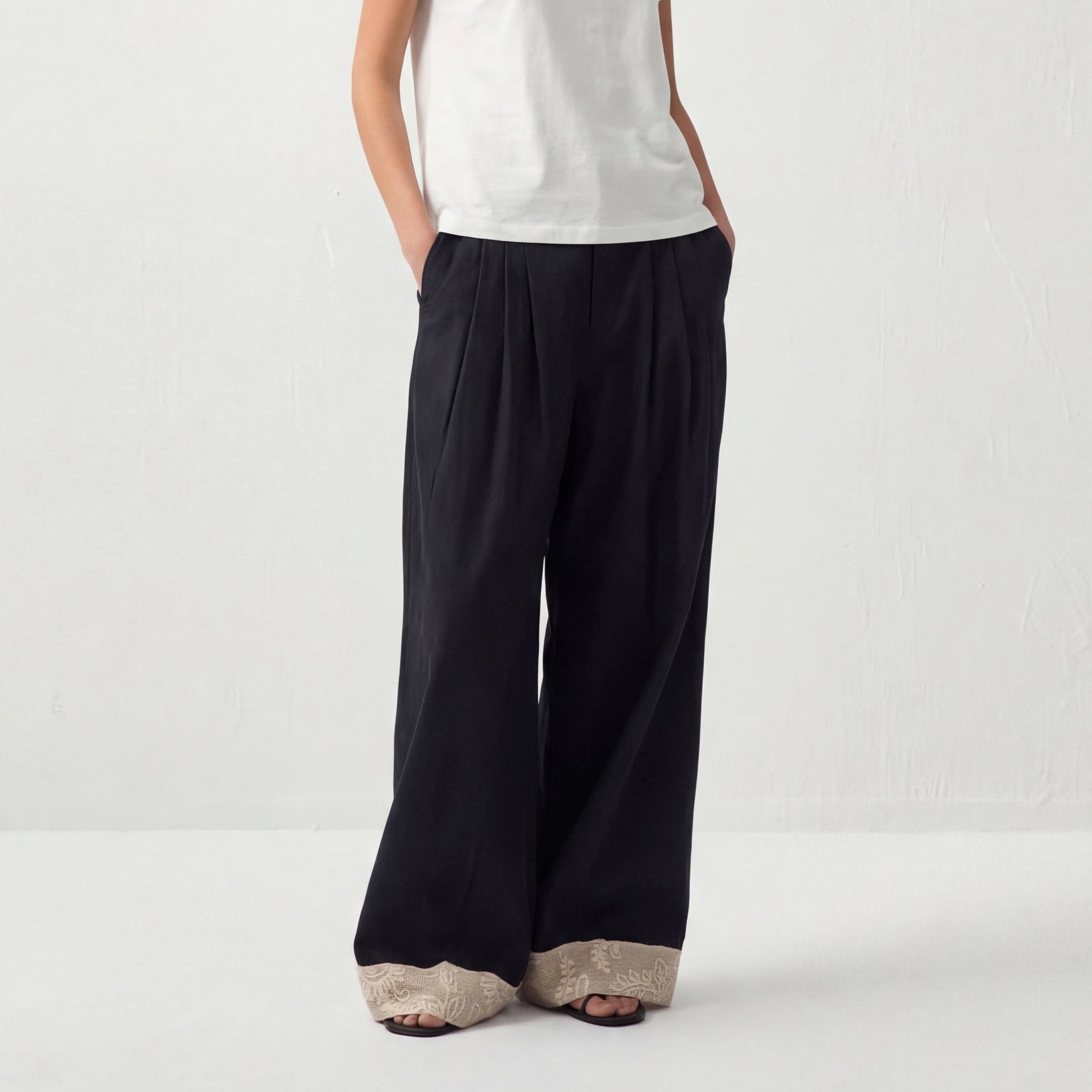 CUBIC Embroidery Casual Pants-3