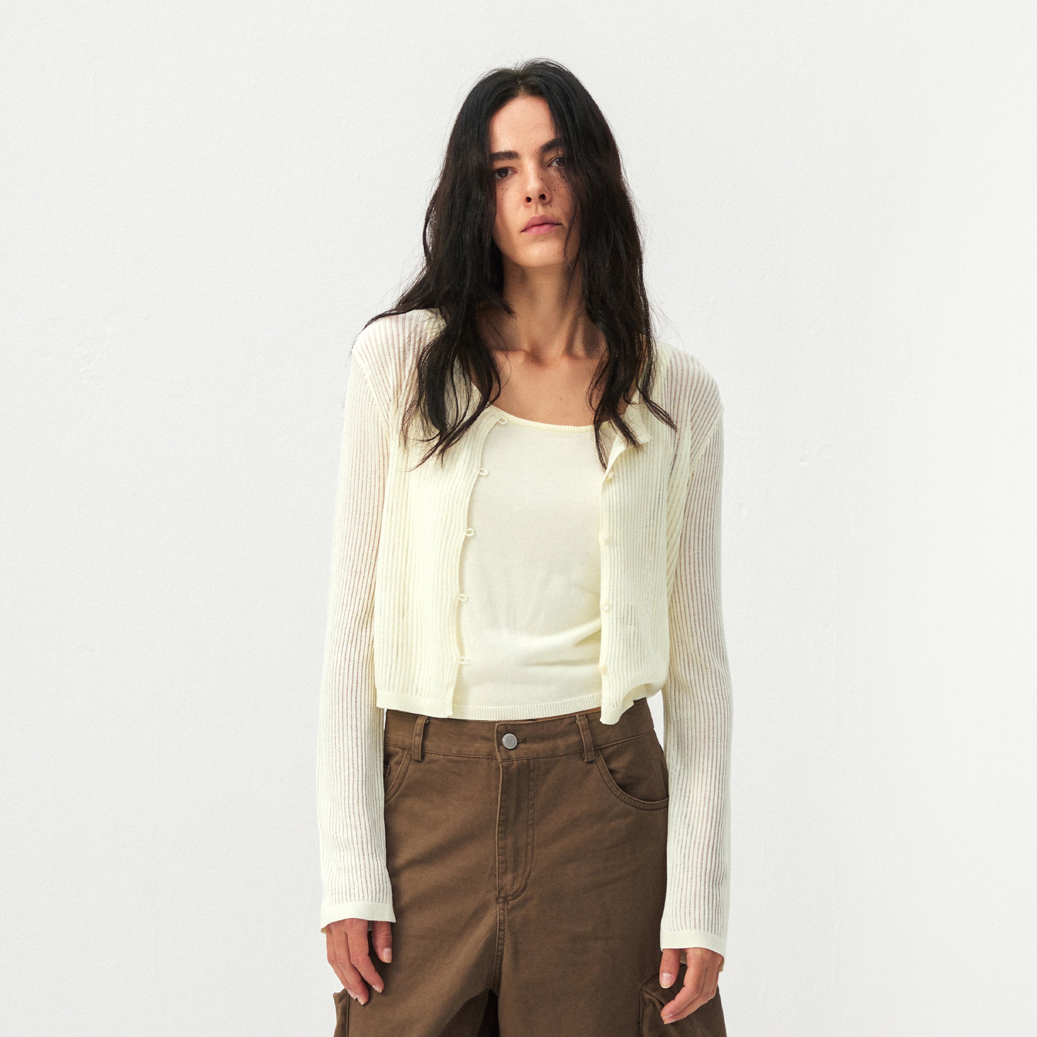 CUBIC Sheer Ribbed Knit Two-Piece Set-3