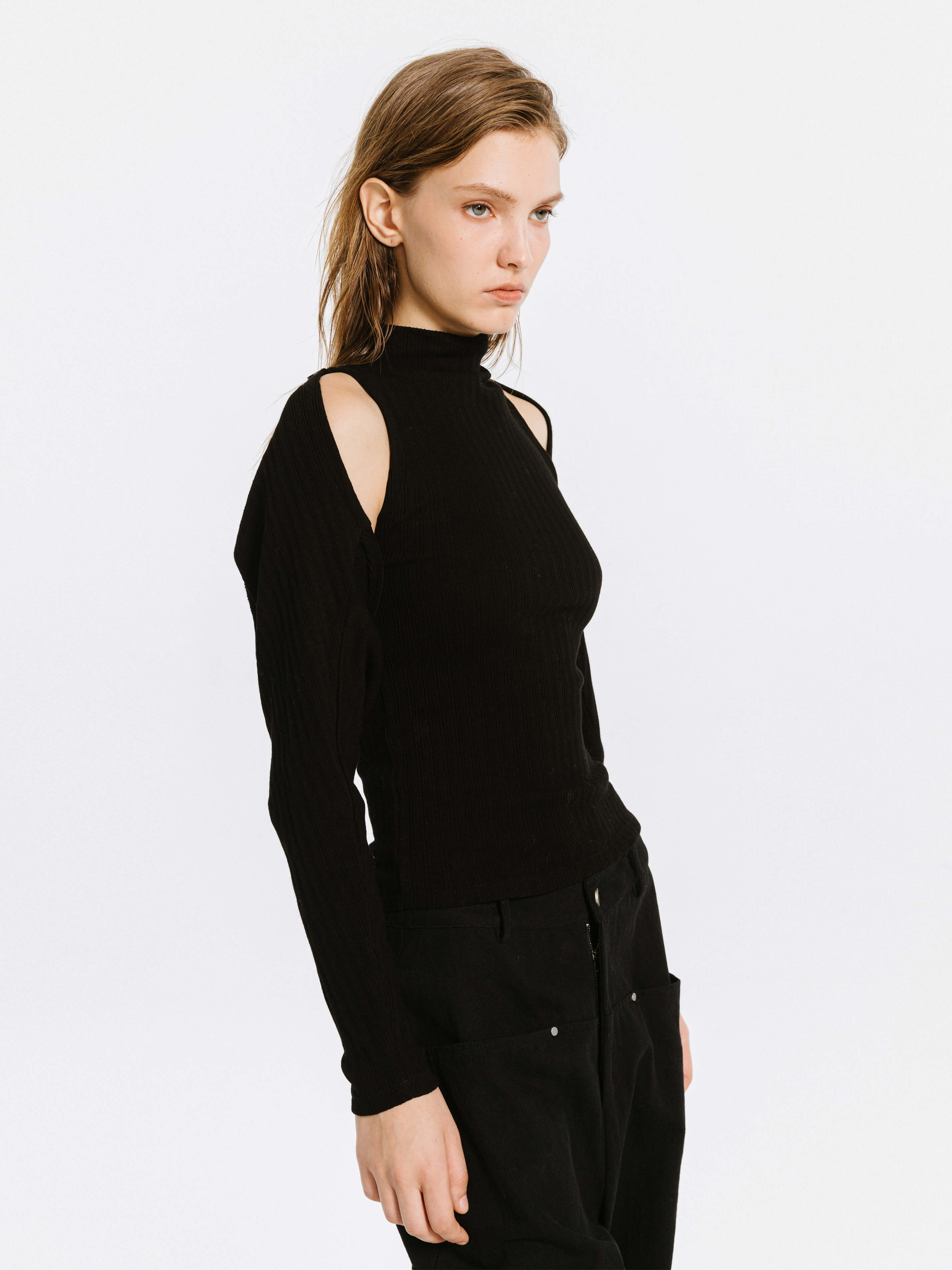 Detachable Knit Long Sleeve Top-3