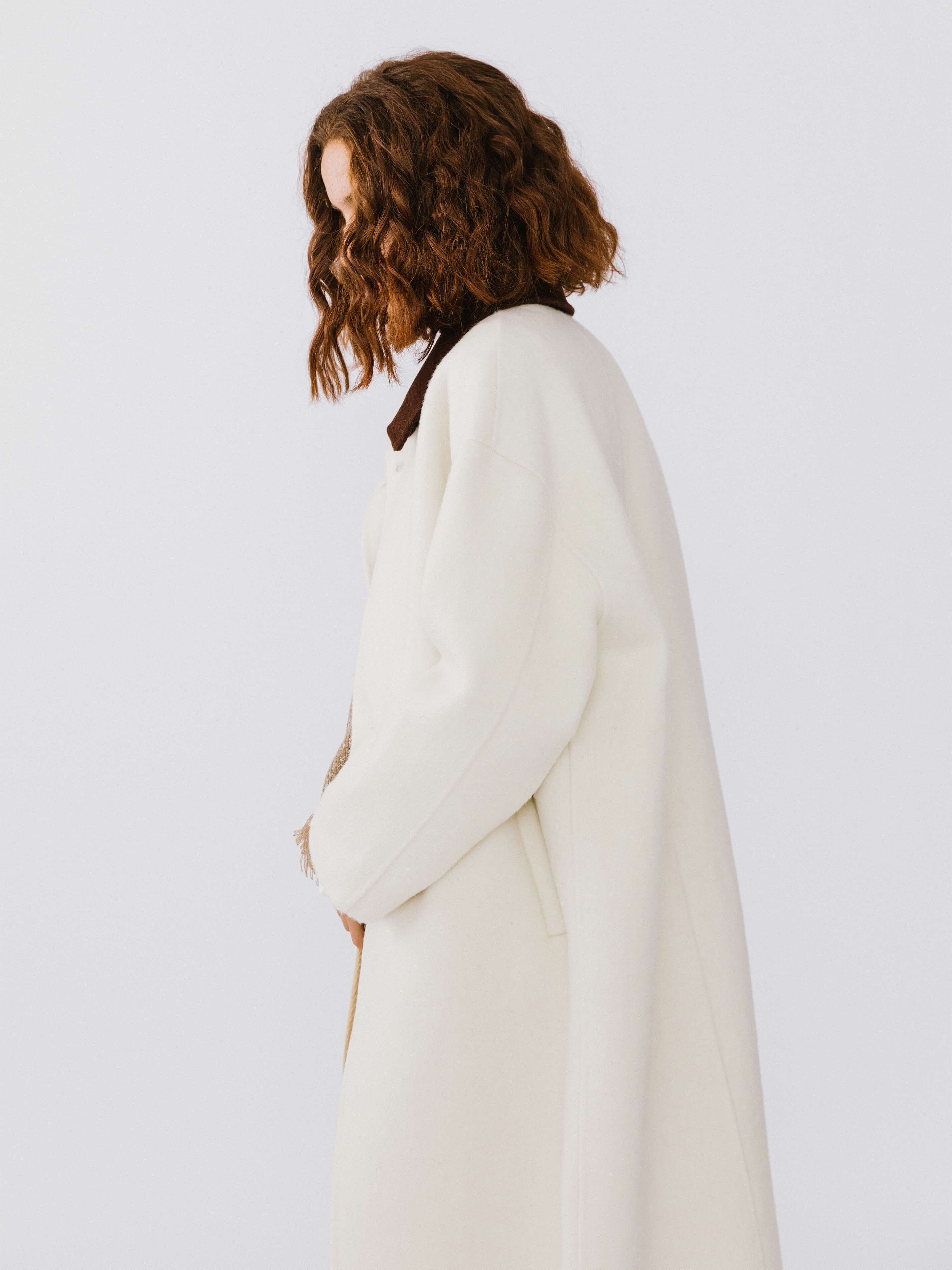 Contrast Coloured Collar Wool Coat-4