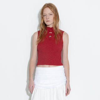 Flower 3D Sleeveless Knit Top