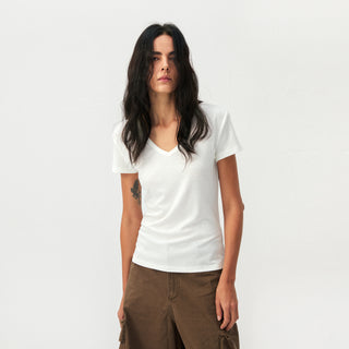 CUBIC Linen-Blend V-Neck Slim Fit Top