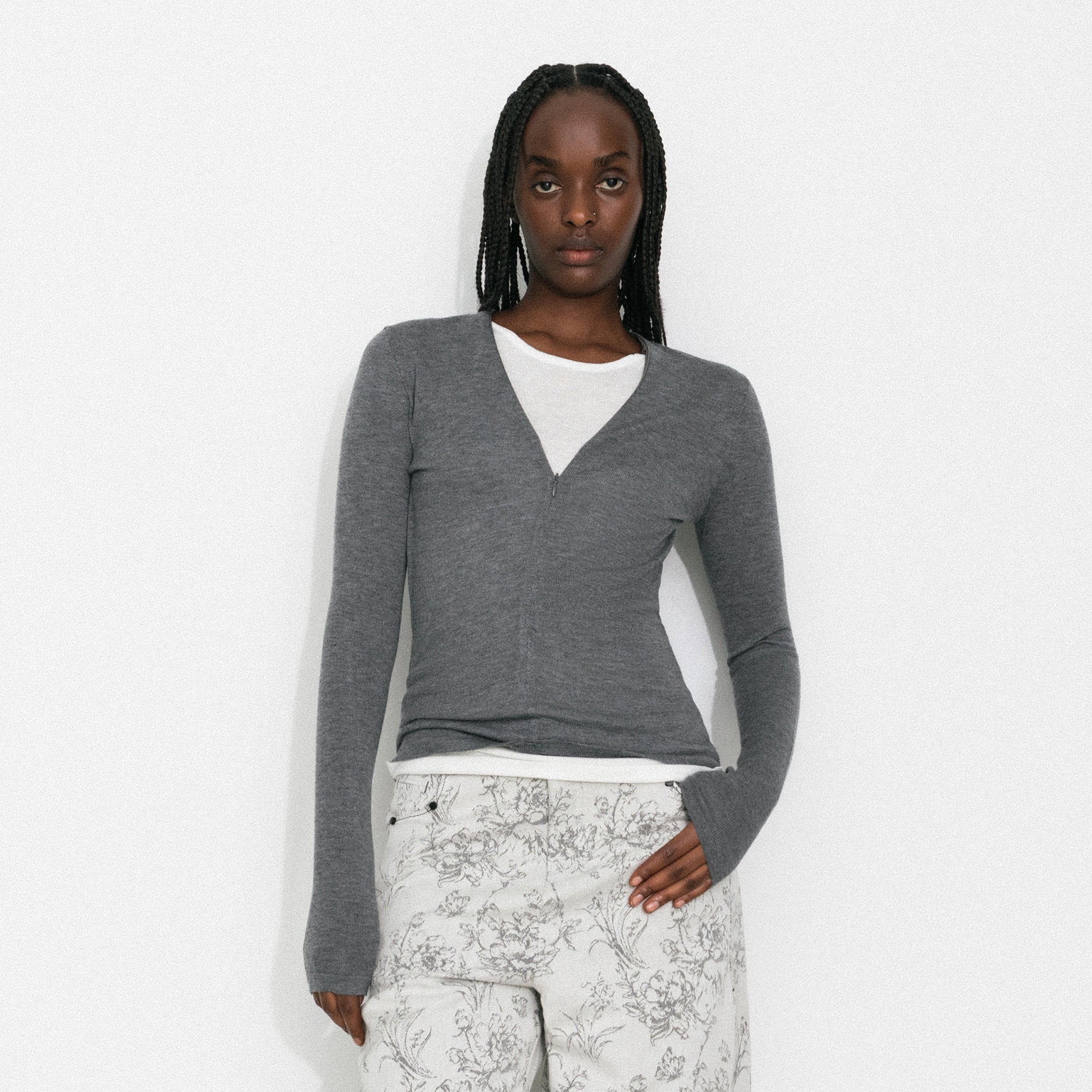 Casual Faux-Layer Knit Top-3