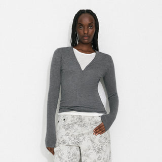 Casual Faux-Layer Knit Top