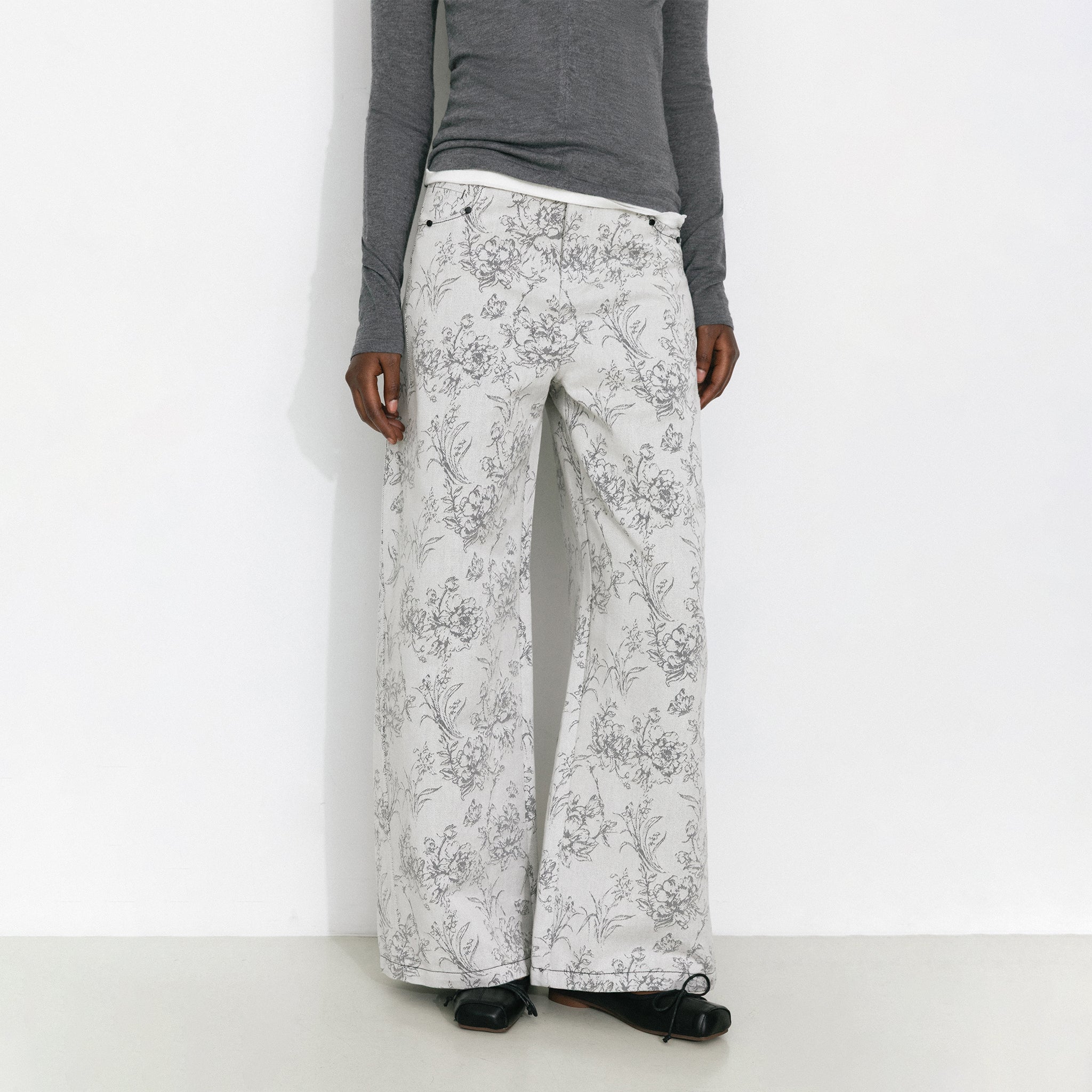 Bohemian Loose-Fit Patterned Straight Pants-3