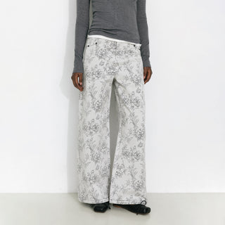 Bohemian Loose-Fit Patterned Straight Pants