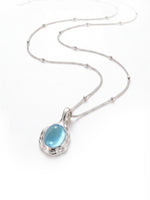 Aquamarine Pendant Silver Necklace