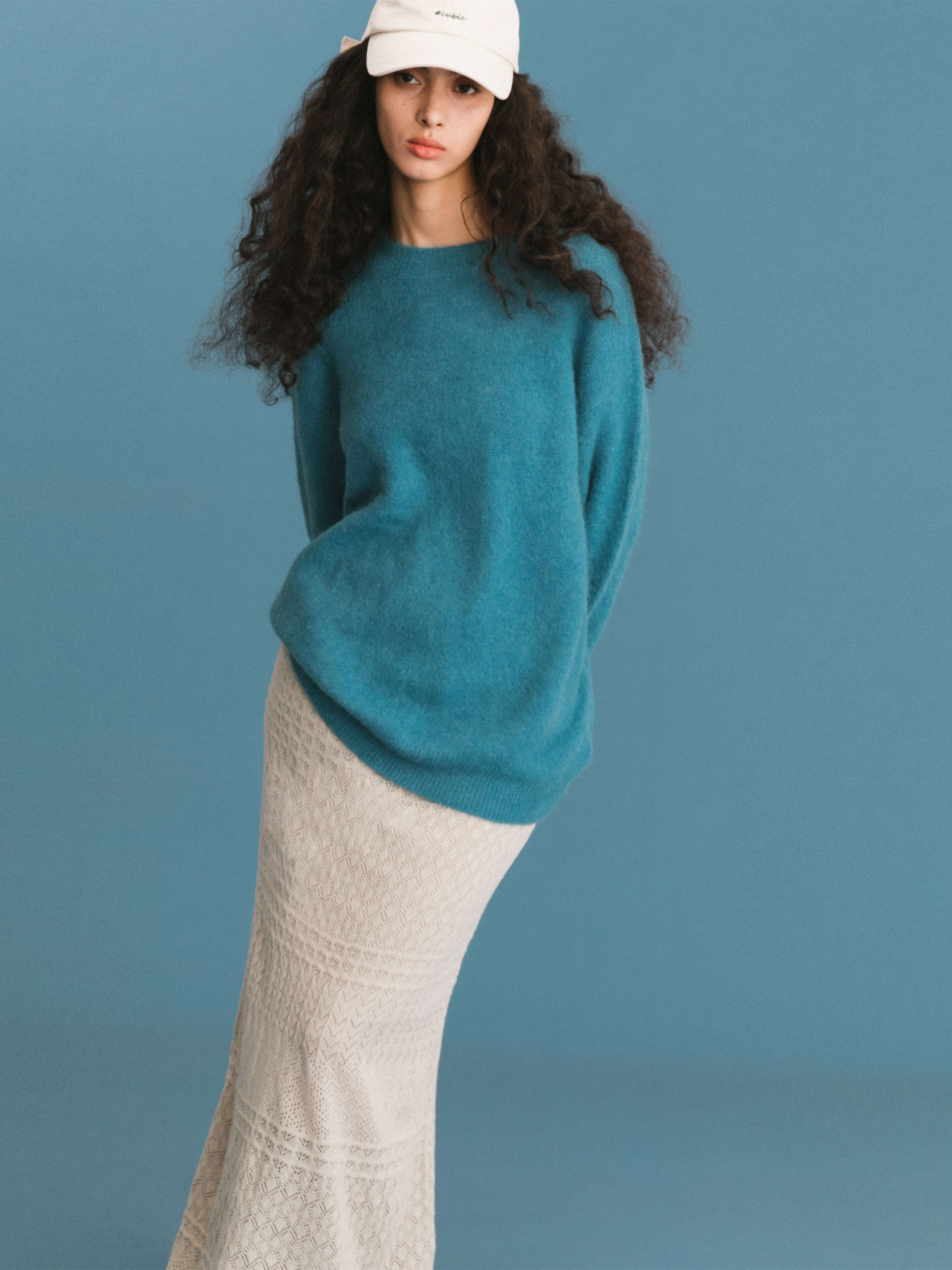 ONE BY CUBIC Knitted Wool Maxi Wrap Skirt-3
