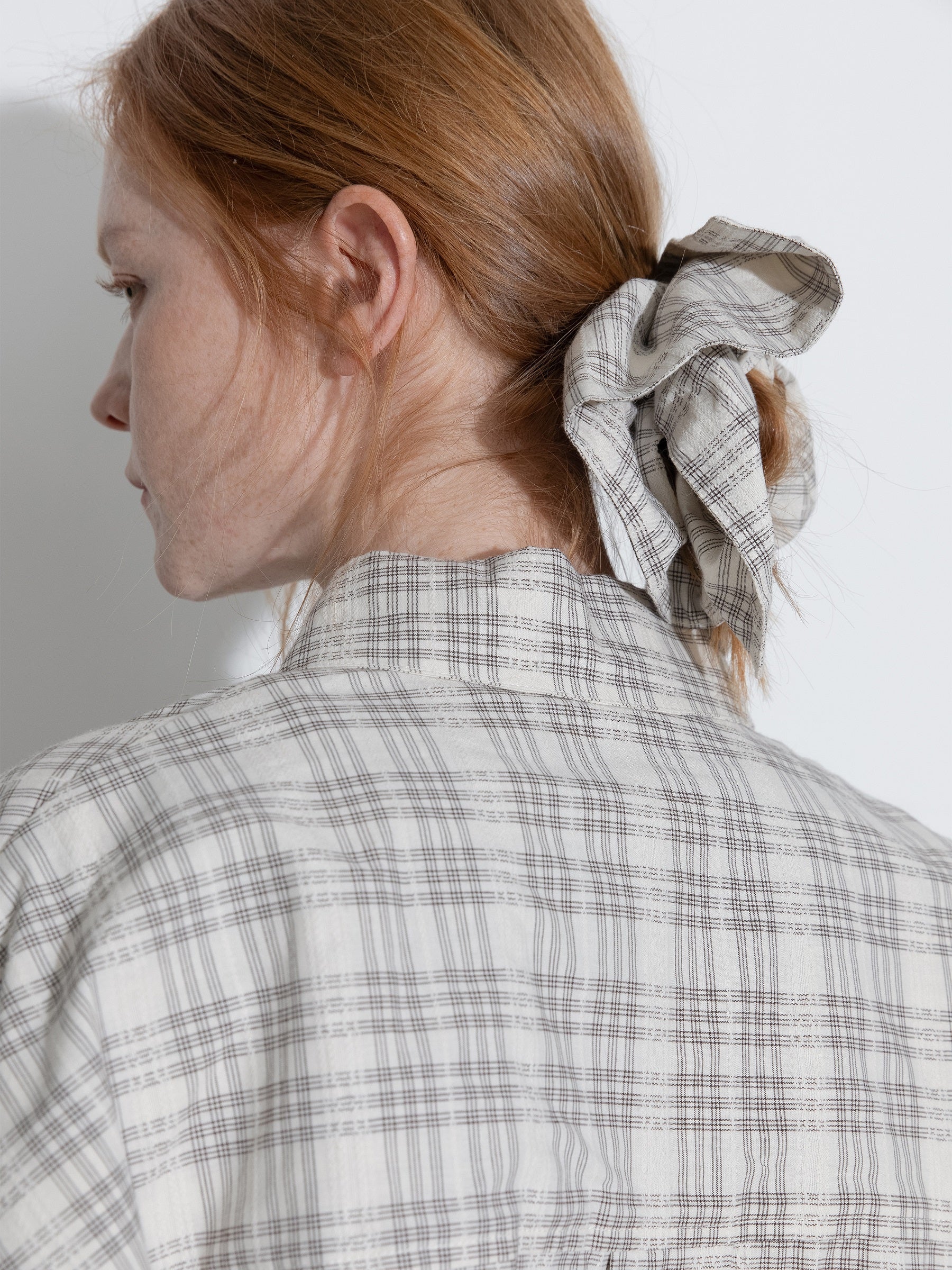 Lace Checkered Irregular Hair Scrunchies-5