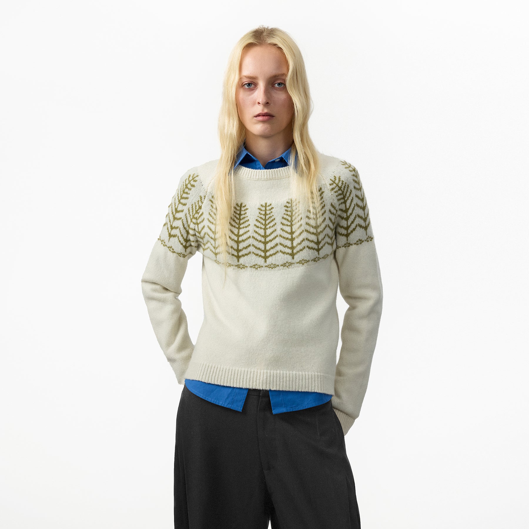CUBIC Wool Pine Jacquard Sweater-3