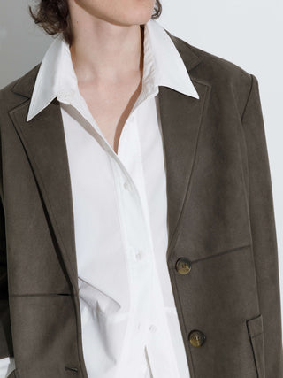 ONE BY CUBIC Silky Tailored Suede Jacket