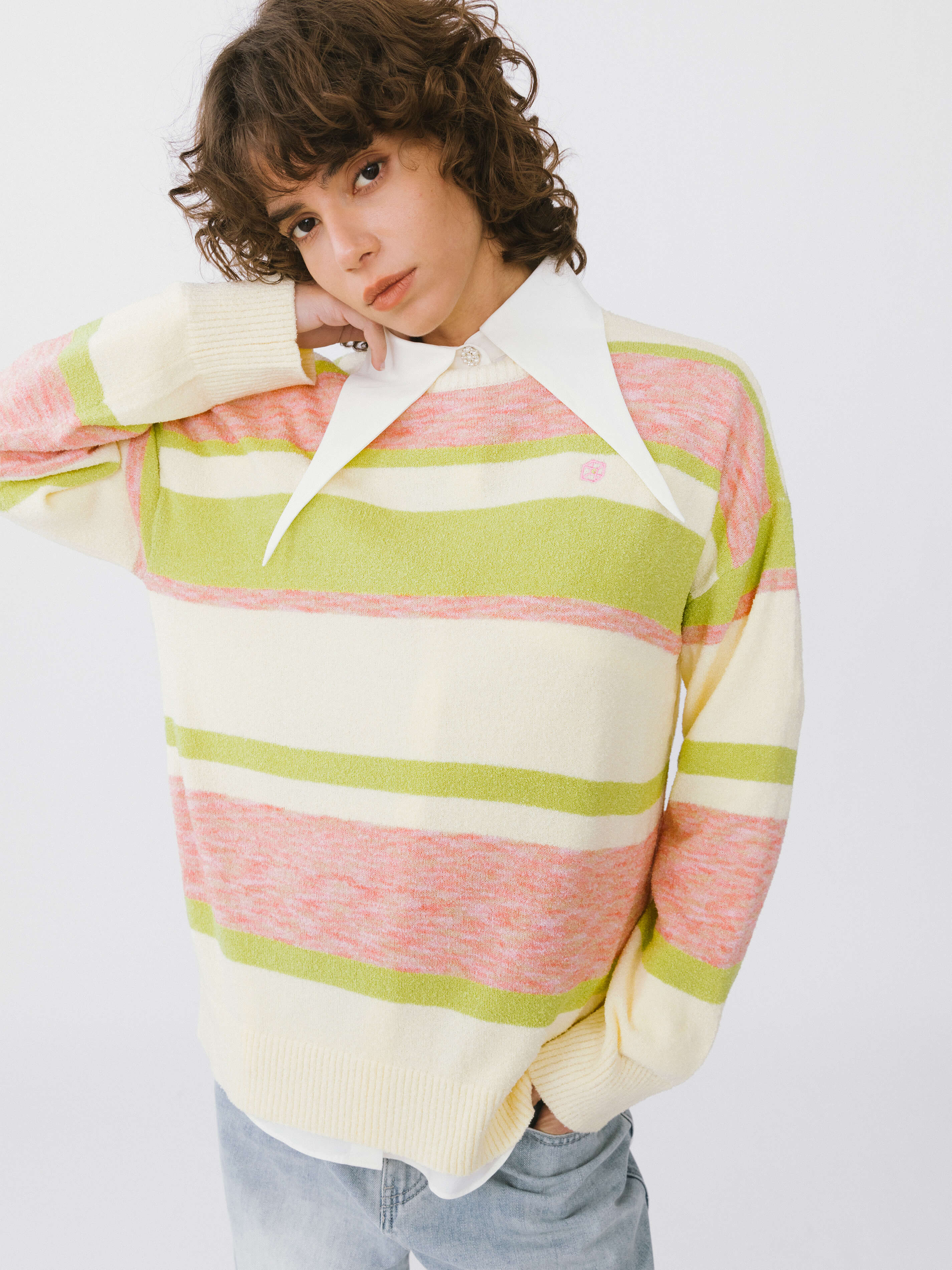 Striped Knit Sweater-12