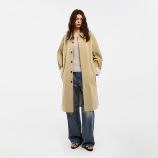 CUBIC Polka Dot Design Patchwork Trench Coat (Pre order: White)