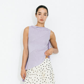 Asymmetrical Tie-Neck Flowy Sleeveless Top