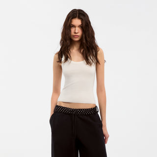CUBIC Lace-trimmed Linen Knit Vest