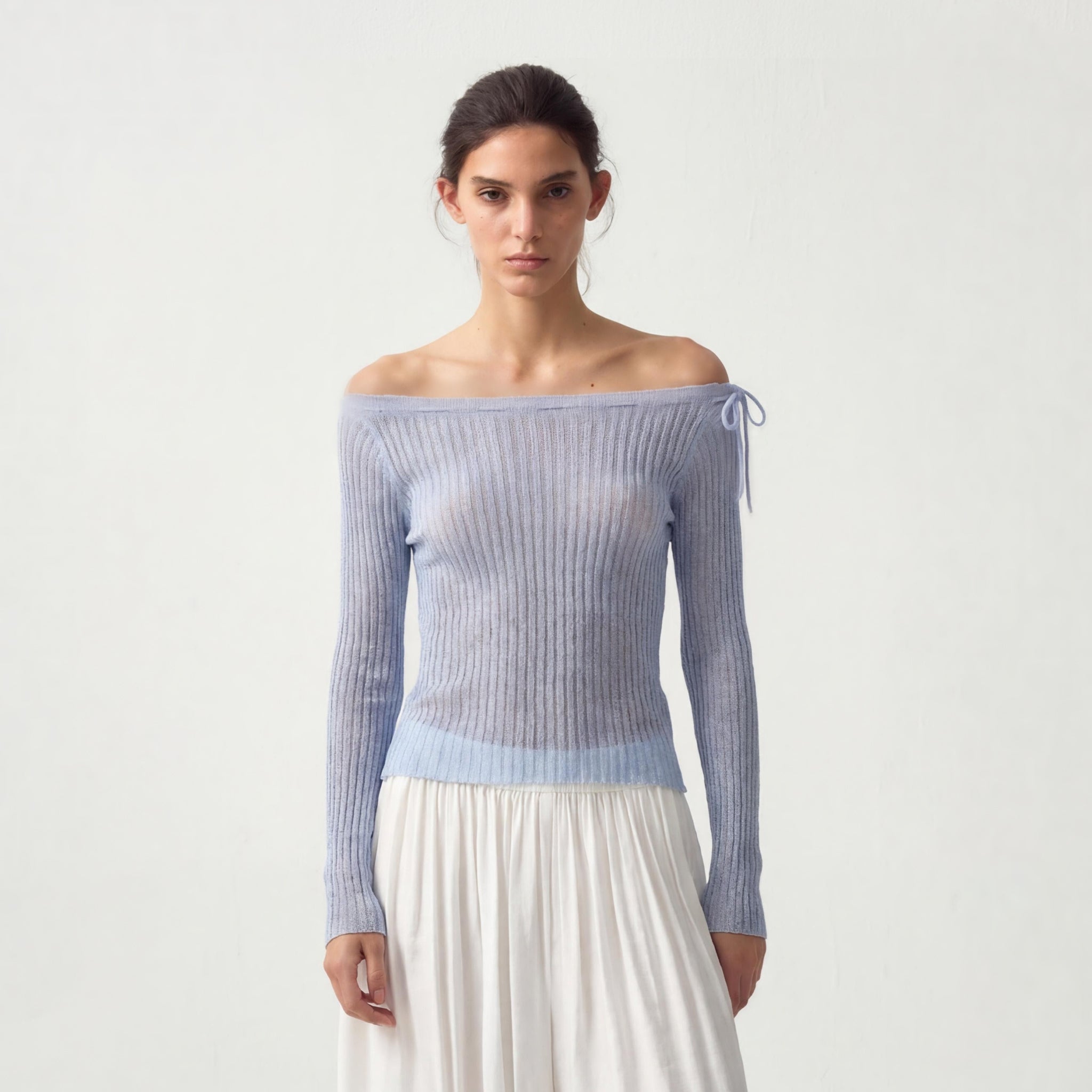 CUBIC Drawstring Rib Knit Top-3