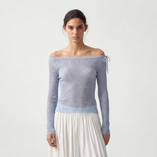 CUBIC Drawstring Rib Knit Top