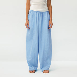 Loose-Fit Elastic Waist Tapered Trousers