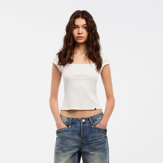 CUBIC Modal Square Neck Short-sleeved T-shirt